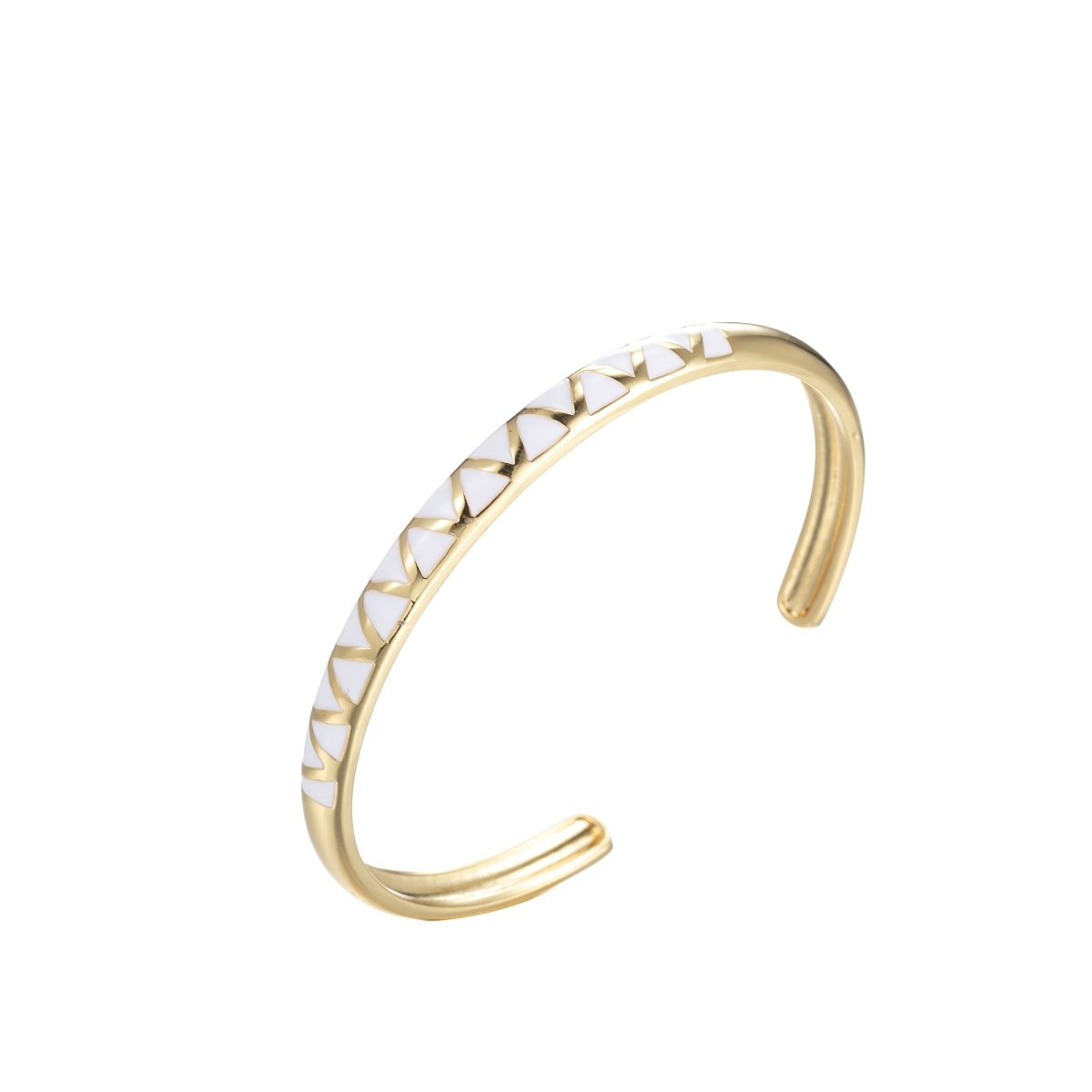 Colorful Enamel Adjustable Bangle Bracelet, 18K Gold Filled Enamel Open Bracelet, stacking bracelet | WA-046 to WA-054 Clearance Pricing - DLUXCA