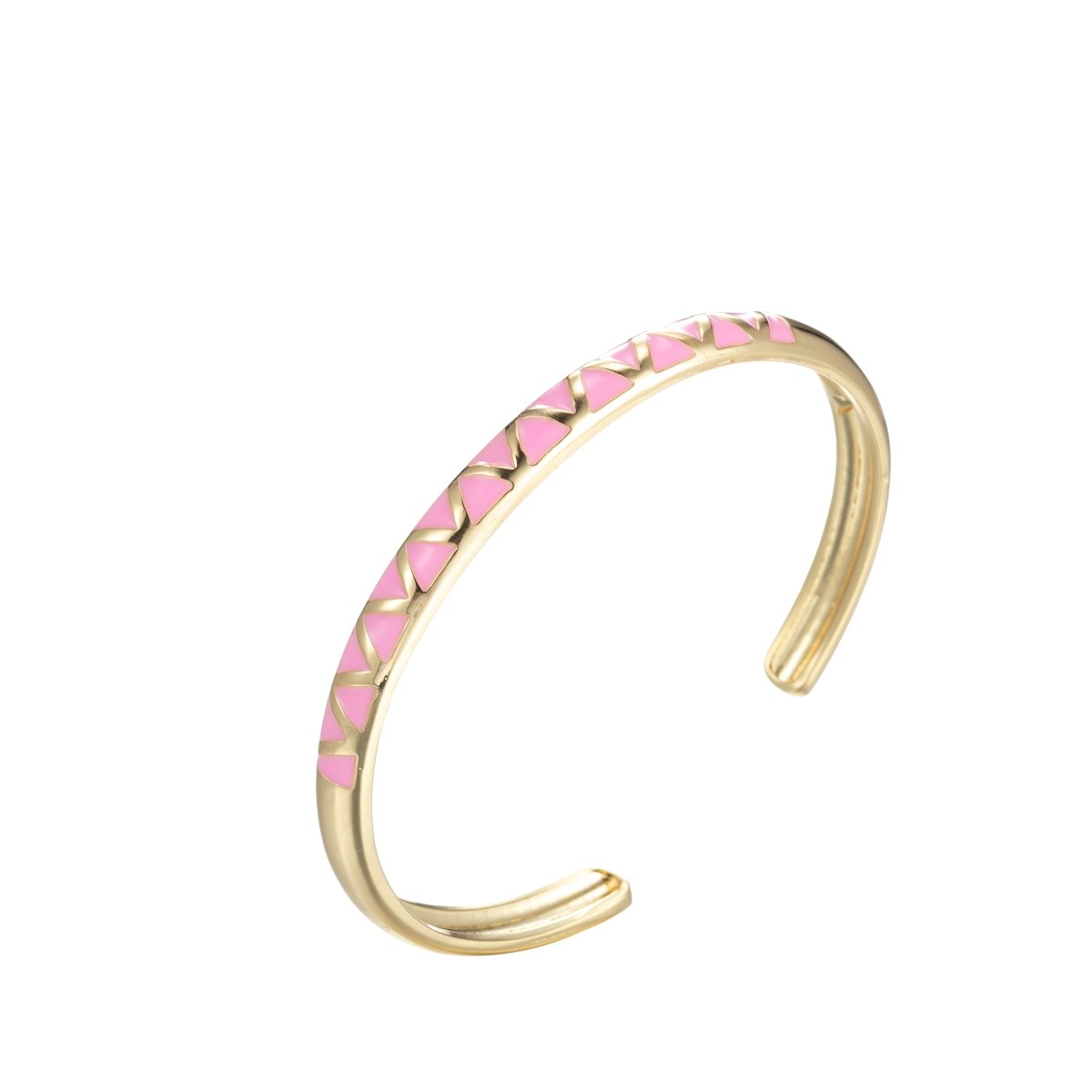 Colorful Enamel Adjustable Bangle Bracelet, 18K Gold Filled Enamel Open Bracelet, stacking bracelet | WA-046 to WA-054 Clearance Pricing - DLUXCA