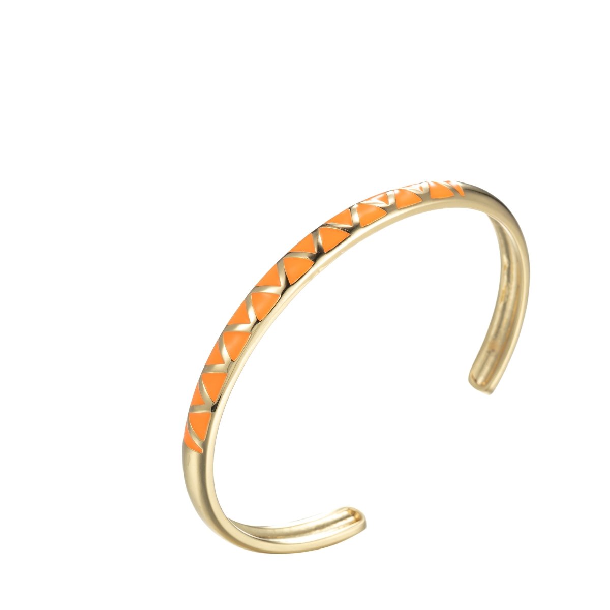 Colorful Enamel Adjustable Bangle Bracelet, 18K Gold Filled Enamel Open Bracelet, stacking bracelet | WA-046 to WA-054 Clearance Pricing - DLUXCA