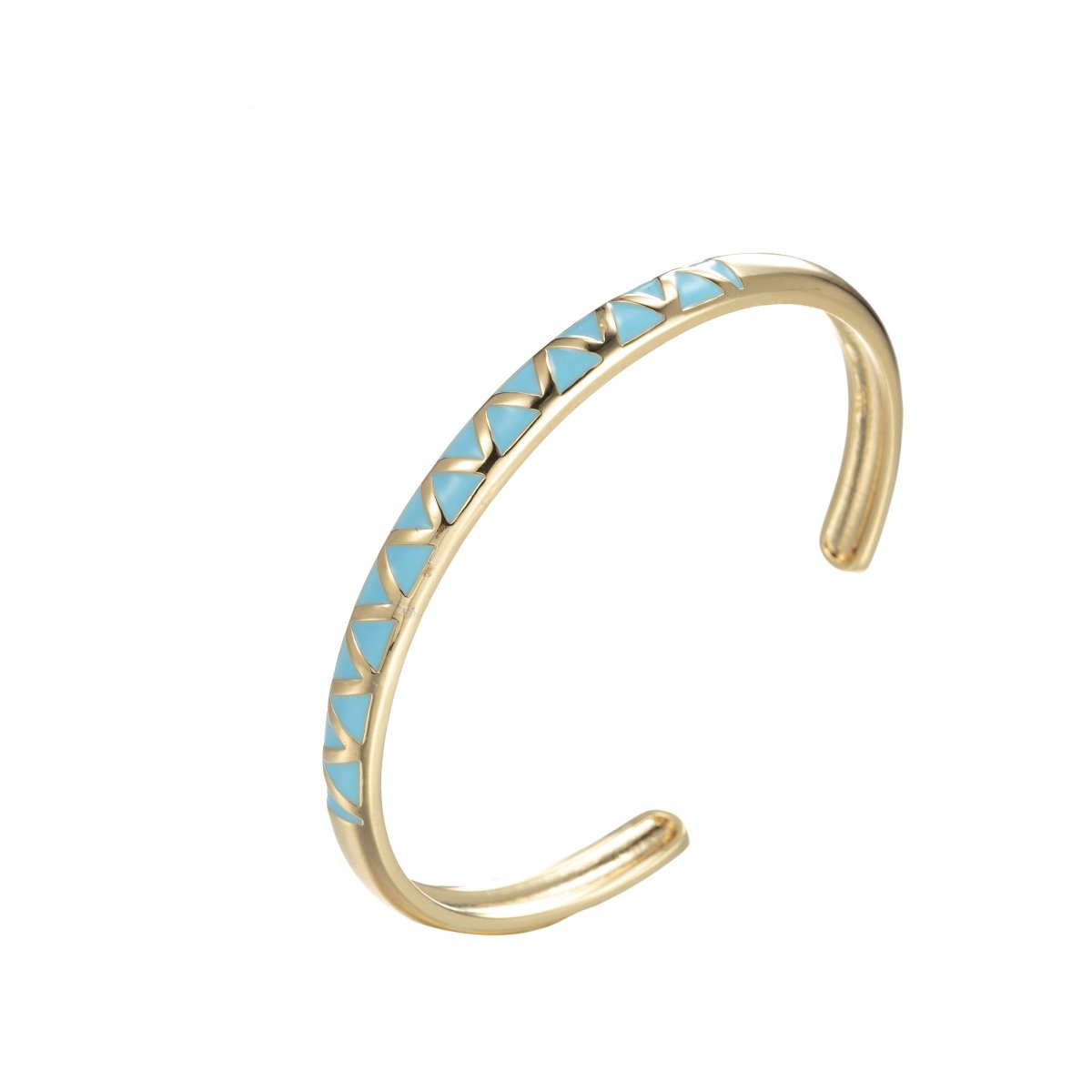 Colorful Enamel Adjustable Bangle Bracelet, 18K Gold Filled Enamel Open Bracelet, stacking bracelet | WA-046 to WA-054 Clearance Pricing - DLUXCA