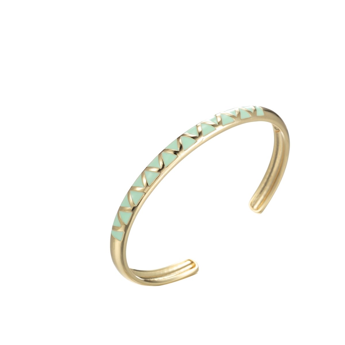Colorful Enamel Adjustable Bangle Bracelet, 18K Gold Filled Enamel Open Bracelet, stacking bracelet | WA-046 to WA-054 Clearance Pricing - DLUXCA
