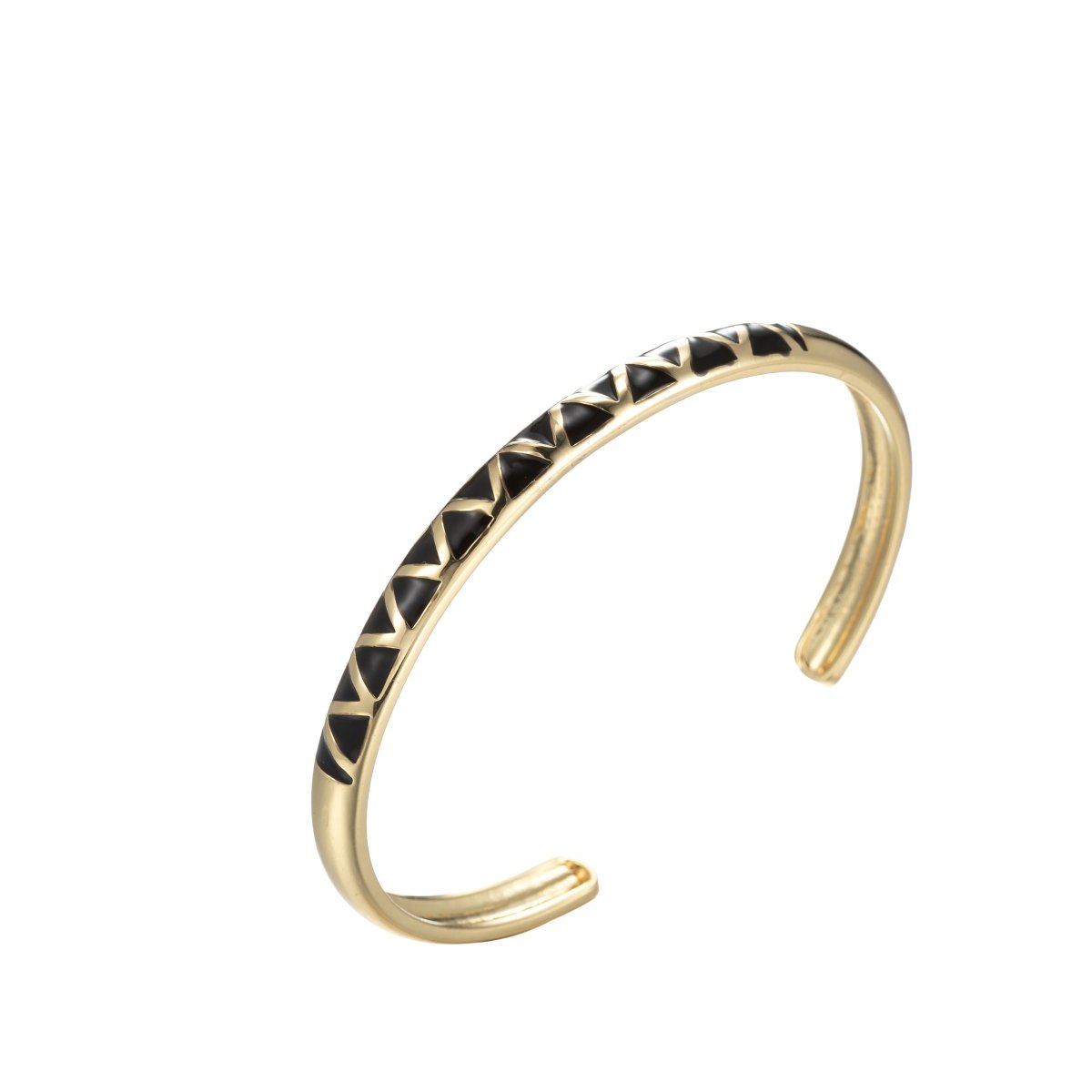 Colorful Enamel Adjustable Bangle Bracelet, 18K Gold Filled Enamel Open Bracelet, stacking bracelet | WA-046 to WA-054 Clearance Pricing - DLUXCA