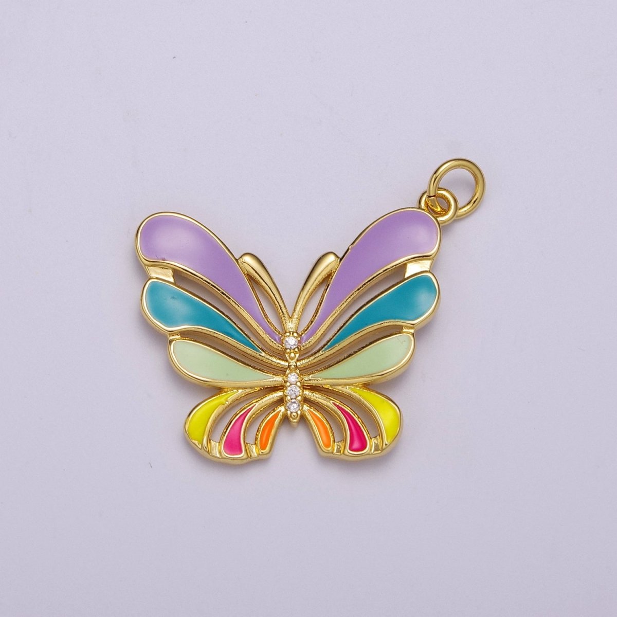 Colorful Enamel Butterfly Charm Necklace Bracelet Earring Pendant Gold Filled Mariposa Charm M-801 M-802 M-803 - DLUXCA