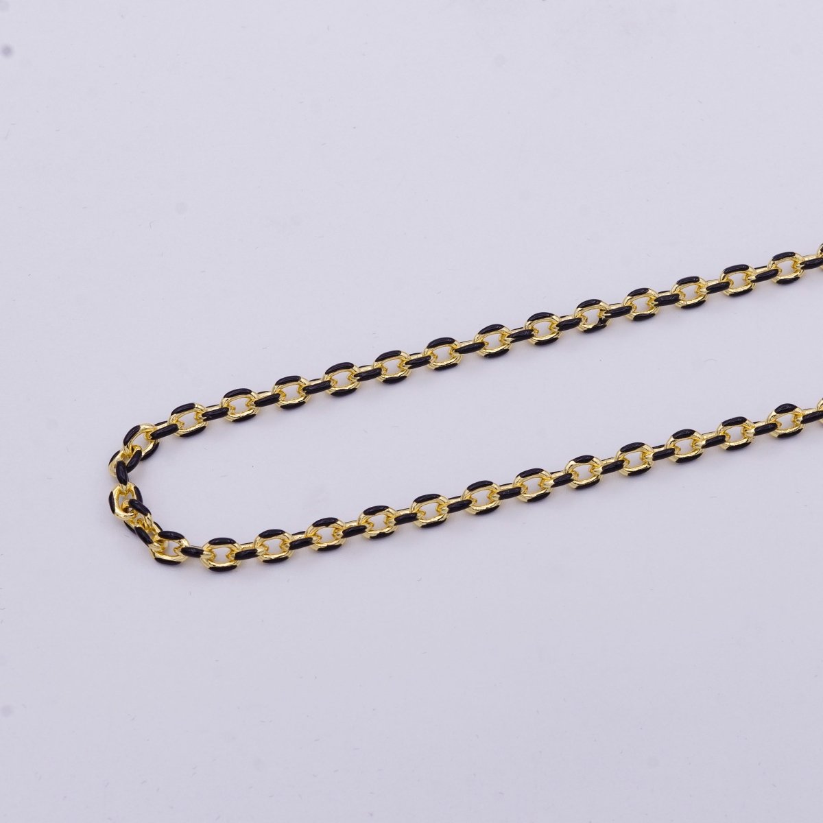 Colorful Enamel Chain 4.5x3.3mm Cable Link Chain, 14K Gold Filled Dainty Chain, Wholesale bulk Chain by Yard | ROLL-1018 ROLL-1025 Clearance Pricing - DLUXCA