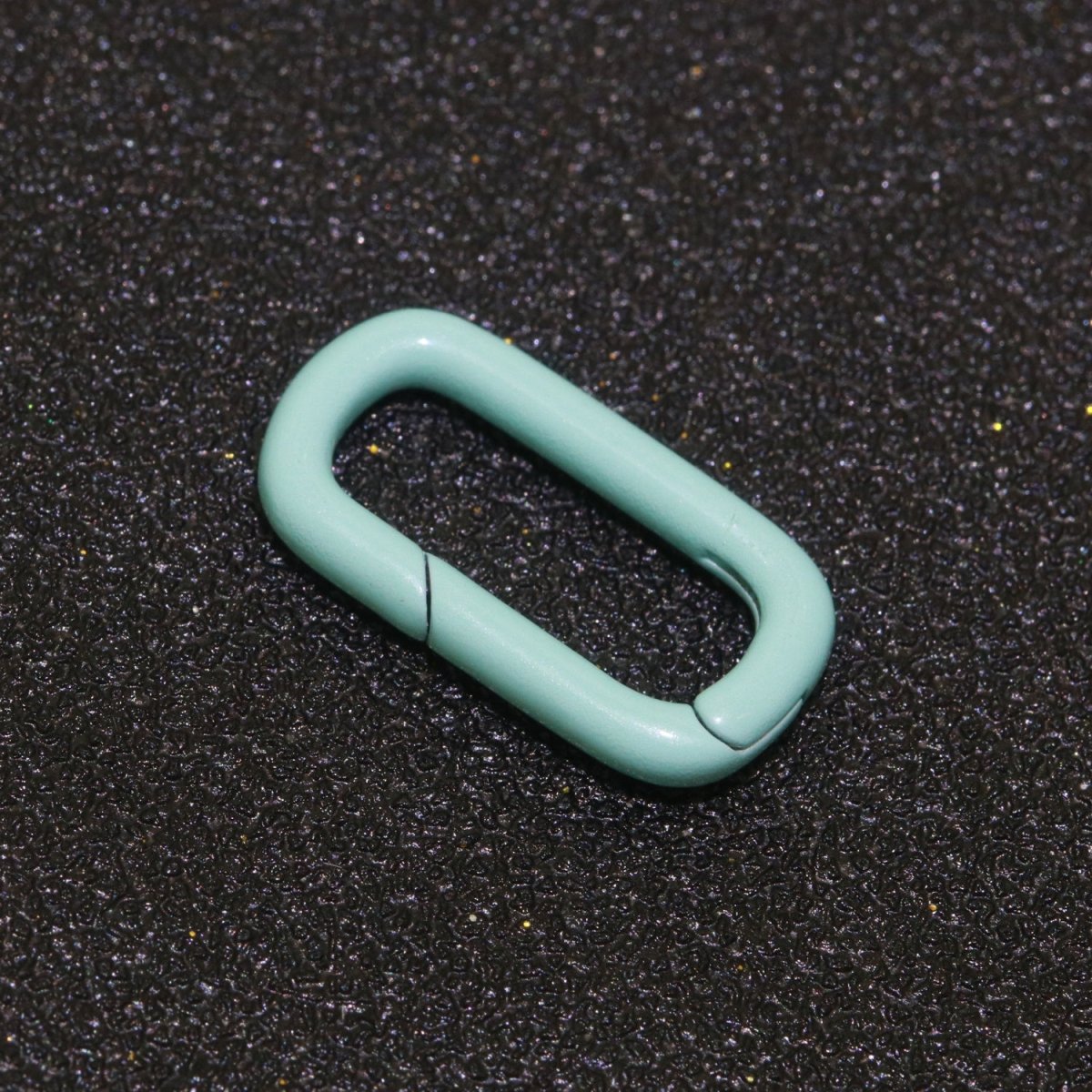 Colorful Enamel Spring Gate Ring, Push Gate ring, 12X7.5 mm Small Oval Ring, Charm Holder Pink Green Red Clasp for Link Connector Clasp L-428~L-437 - DLUXCA