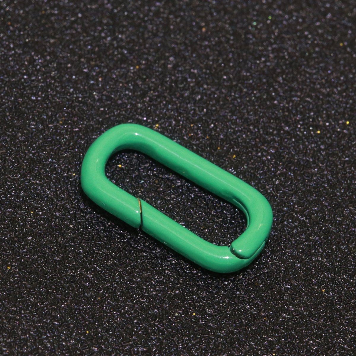 Colorful Enamel Spring Gate Ring, Push Gate ring, 12X7.5 mm Small Oval Ring, Charm Holder Pink Green Red Clasp for Link Connector Clasp L-428~L-437 - DLUXCA