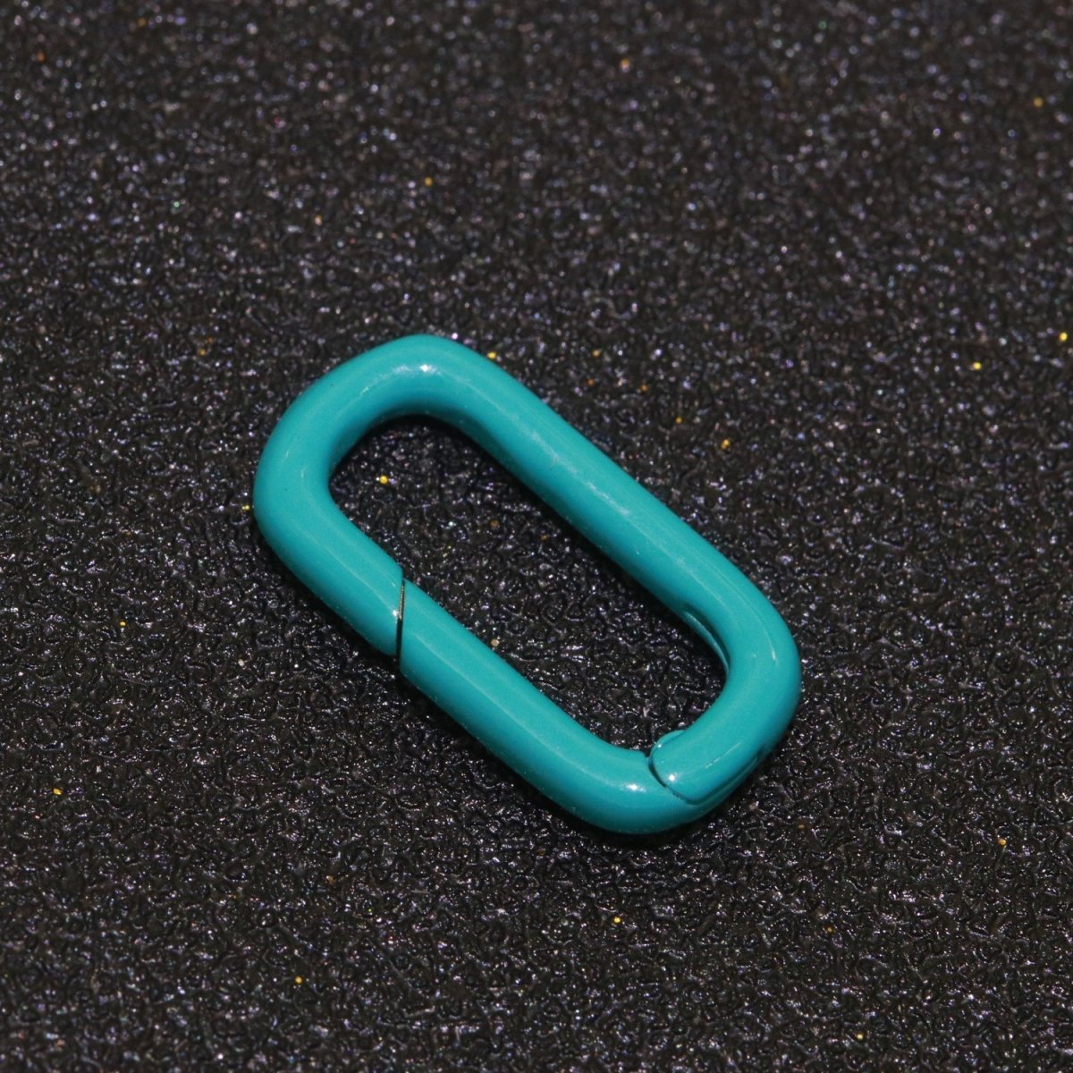 Colorful Enamel Spring Gate Ring, Push Gate ring, 12X7.5 mm Small Oval Ring, Charm Holder Pink Green Red Clasp for Link Connector Clasp L-428~L-437 - DLUXCA