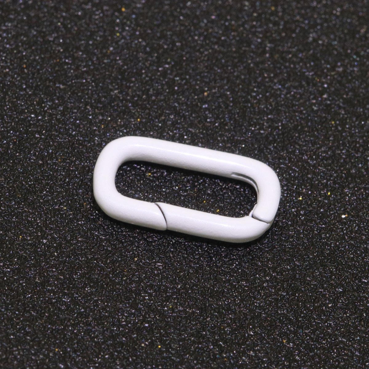 Colorful Enamel Spring Gate Ring, Push Gate ring, 12X7.5 mm Small Oval Ring, Charm Holder Pink Green Red Clasp for Link Connector Clasp L-428~L-437 - DLUXCA