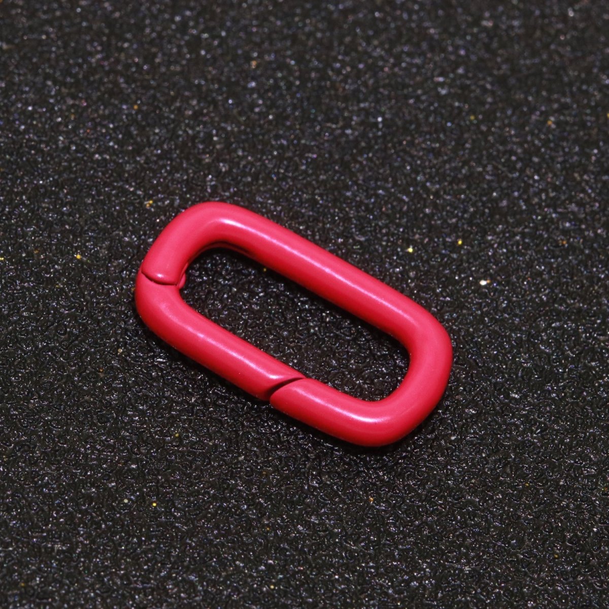 Colorful Enamel Spring Gate Ring, Push Gate ring, 12X7.5 mm Small Oval Ring, Charm Holder Pink Green Red Clasp for Link Connector Clasp L-428~L-437 - DLUXCA