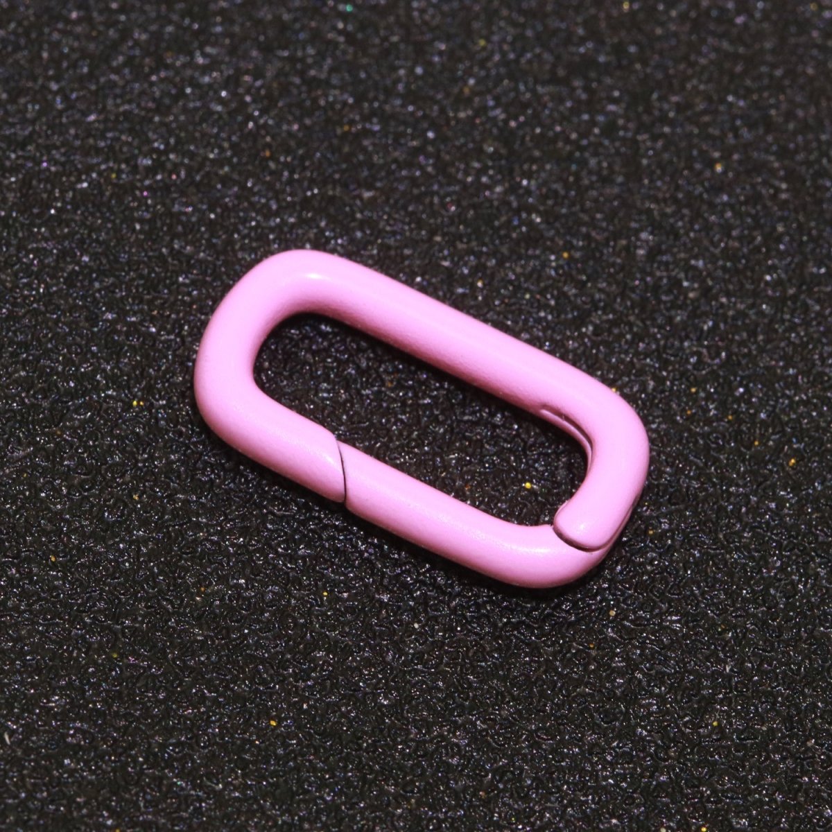 Colorful Enamel Spring Gate Ring, Push Gate ring, 12X7.5 mm Small Oval Ring, Charm Holder Pink Green Red Clasp for Link Connector Clasp L-428~L-437 - DLUXCA