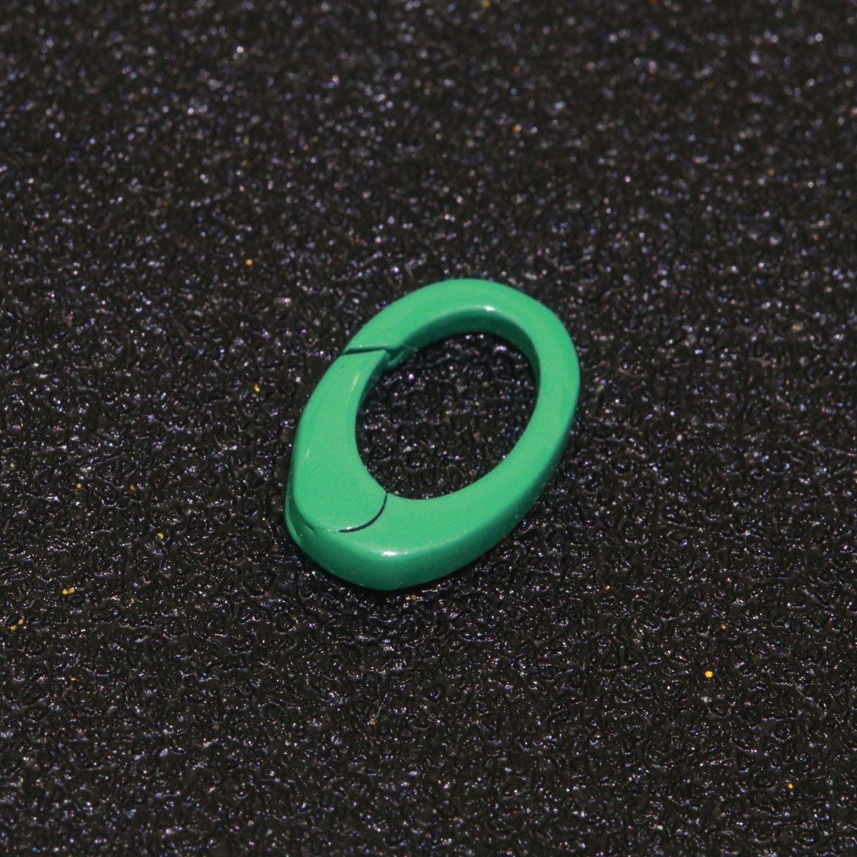 Colorful Enamel Spring Gate Ring, Push Gate ring, 12X7.5 mm Small Oval Ring, Charm Holder Pink Green Red Clasp for Link Connector Clasp L-438~L-447 - DLUXCA