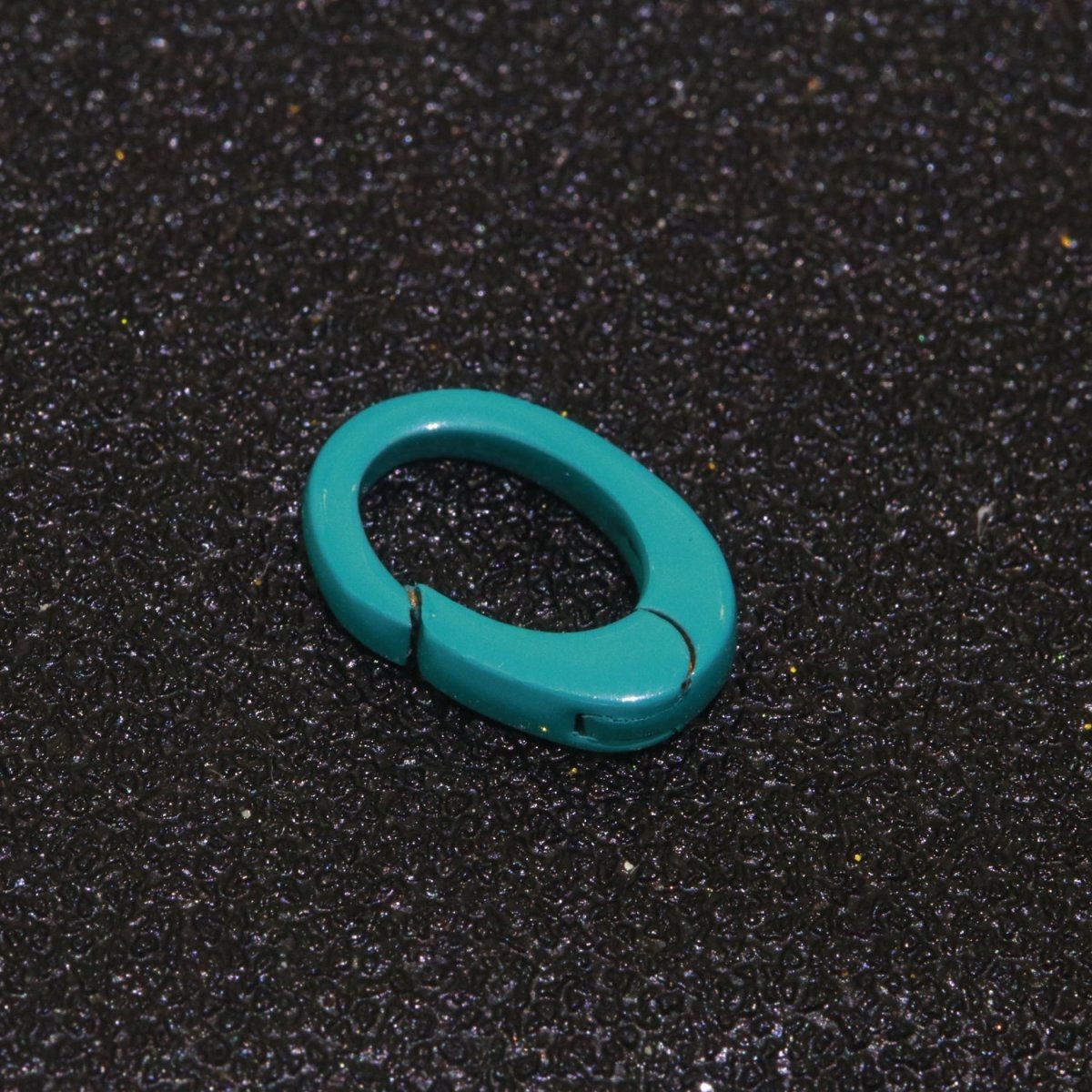 Colorful Enamel Spring Gate Ring, Push Gate ring, 12X7.5 mm Small Oval Ring, Charm Holder Pink Green Red Clasp for Link Connector Clasp L-438~L-447 - DLUXCA