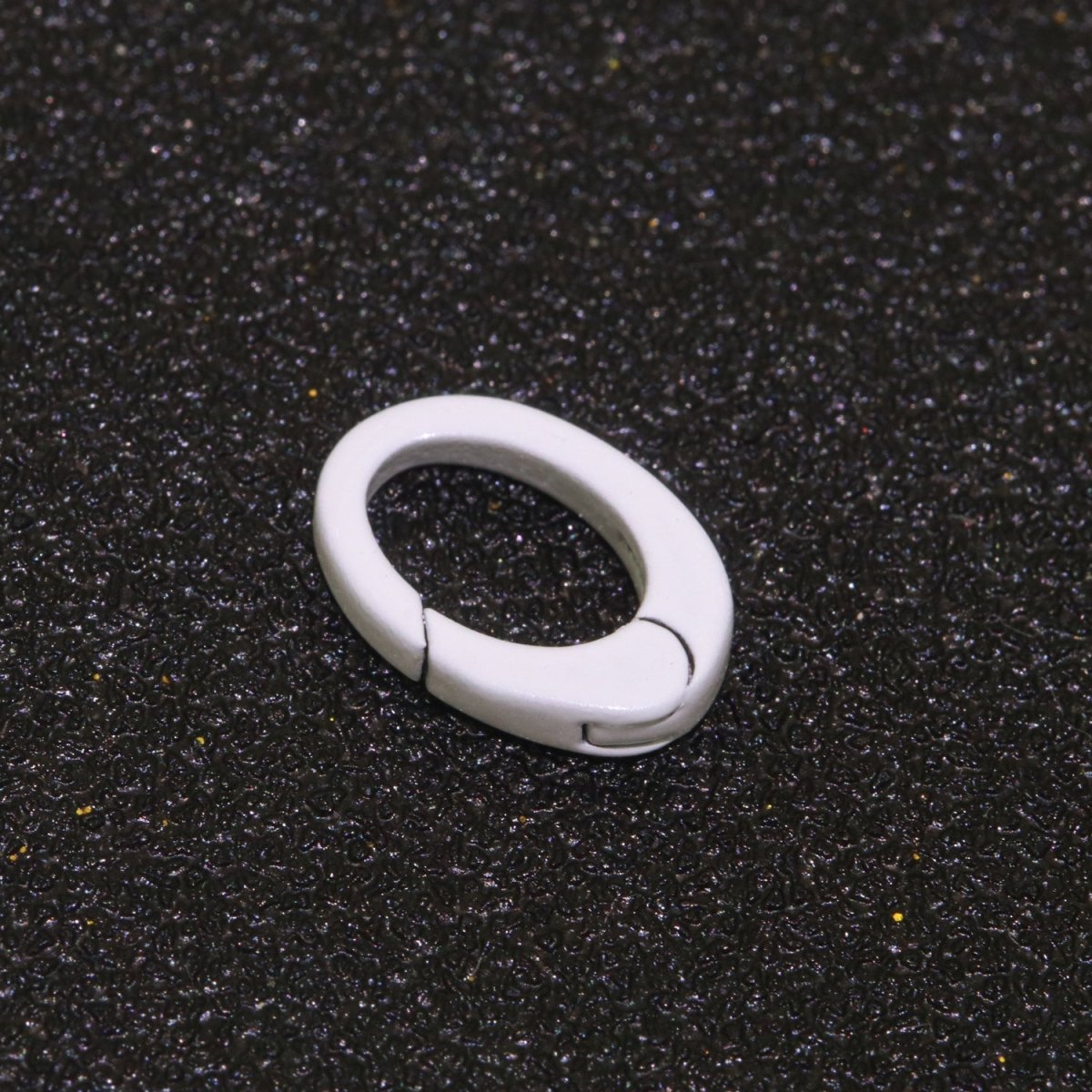 Colorful Enamel Spring Gate Ring, Push Gate ring, 12X7.5 mm Small Oval Ring, Charm Holder Pink Green Red Clasp for Link Connector Clasp L-438~L-447 - DLUXCA