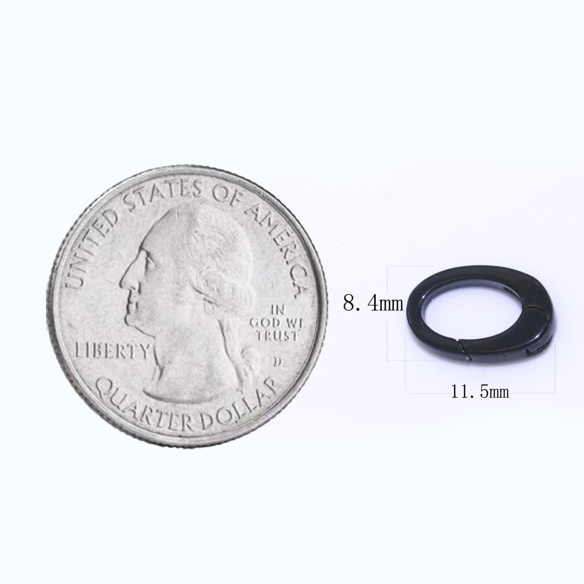 Colorful Enamel Spring Gate Ring, Push Gate ring, 12X7.5 mm Small Oval Ring, Charm Holder Pink Green Red Clasp for Link Connector Clasp L-438~L-447 - DLUXCA