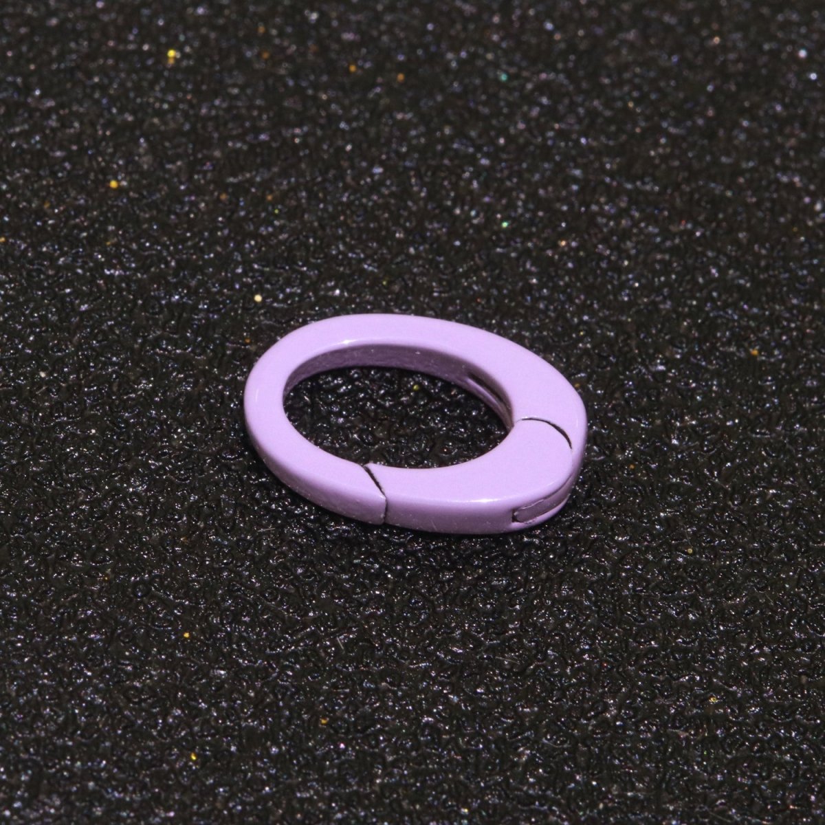 Colorful Enamel Spring Gate Ring, Push Gate ring, 12X7.5 mm Small Oval Ring, Charm Holder Pink Green Red Clasp for Link Connector Clasp L-438~L-447 - DLUXCA