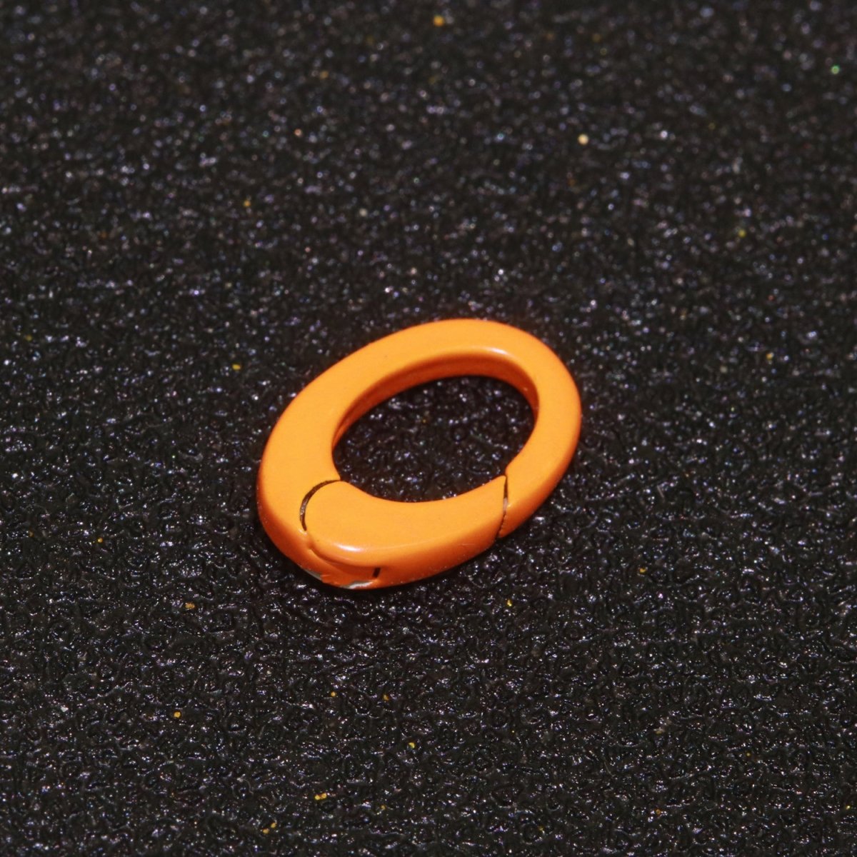 Colorful Enamel Spring Gate Ring, Push Gate ring, 12X7.5 mm Small Oval Ring, Charm Holder Pink Green Red Clasp for Link Connector Clasp L-438~L-447 - DLUXCA