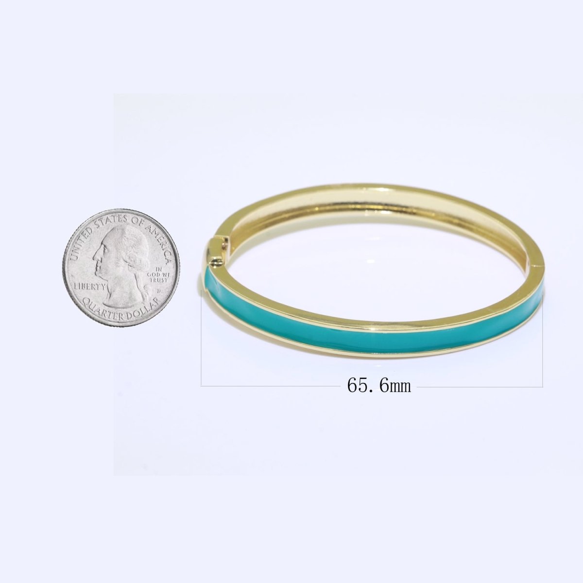 Colorful Enamel Stackable Bangle Bracelet, 14K Gold Filled Enamel Bangle Fashion Jewelry - DLUXCA