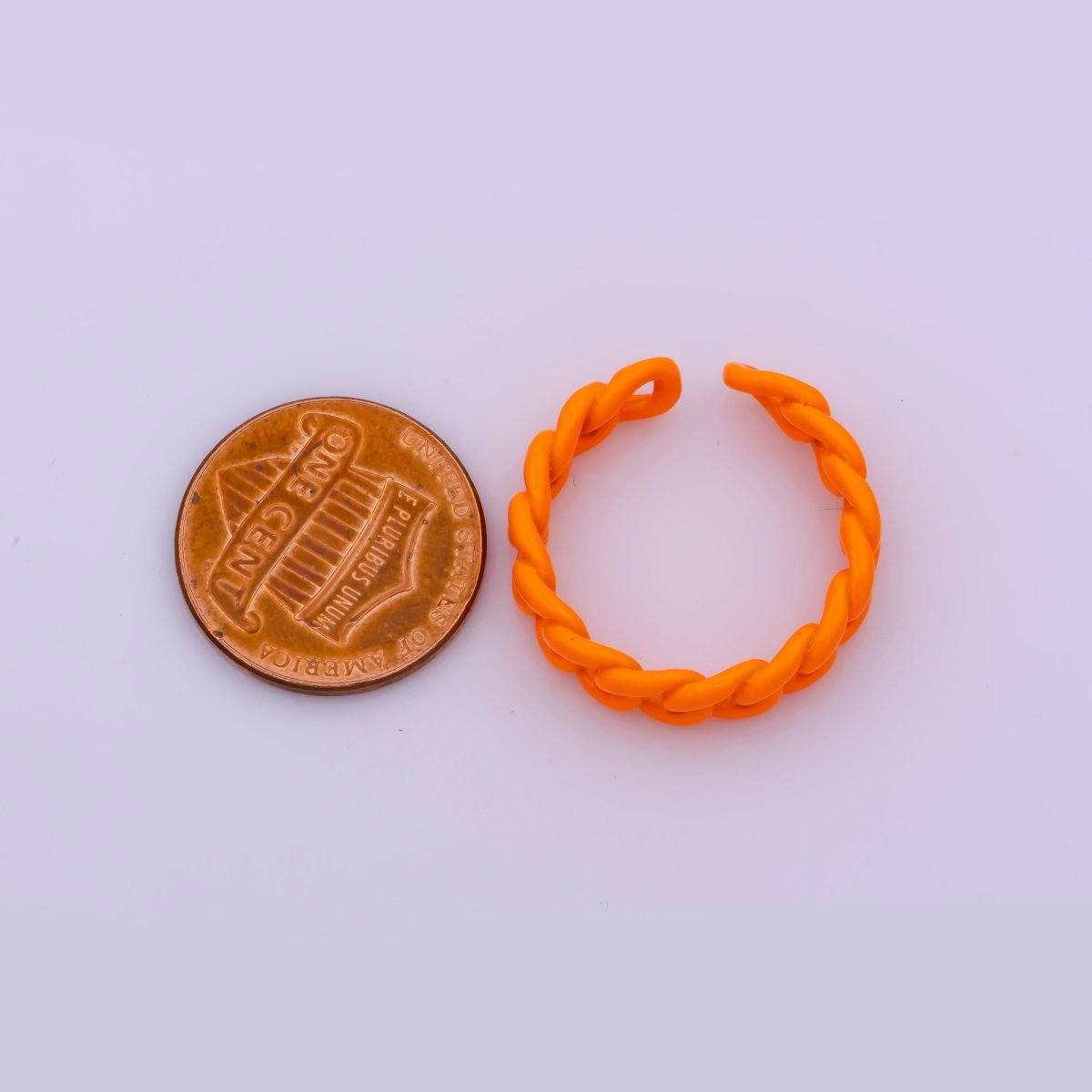 Colorful Enamel Stackable Ring, Curb Chain Ring Y2K Ring Trendy Ring Yellow Green Blue Purple Pink Teal Neon Ring Jewelry Size 7 - DLUXCA