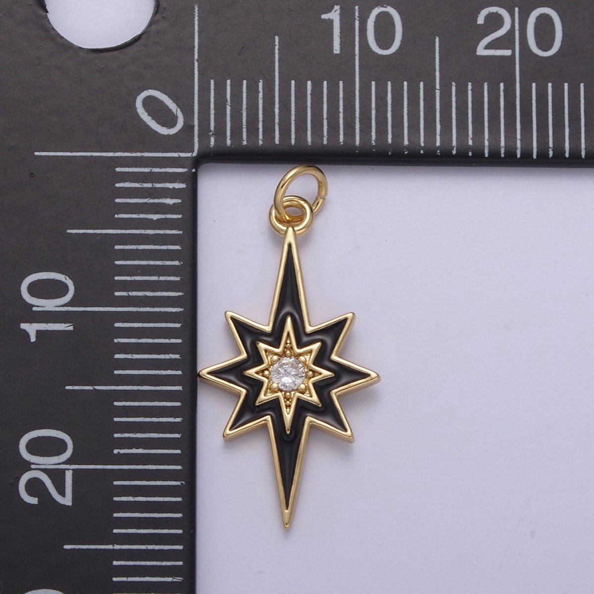 Colorful Enamel Star Charm 8 Point Star Starburst North Star Pendant - Gold Filled Statement Celestial Charm Pendant N-729 - N-735 - DLUXCA