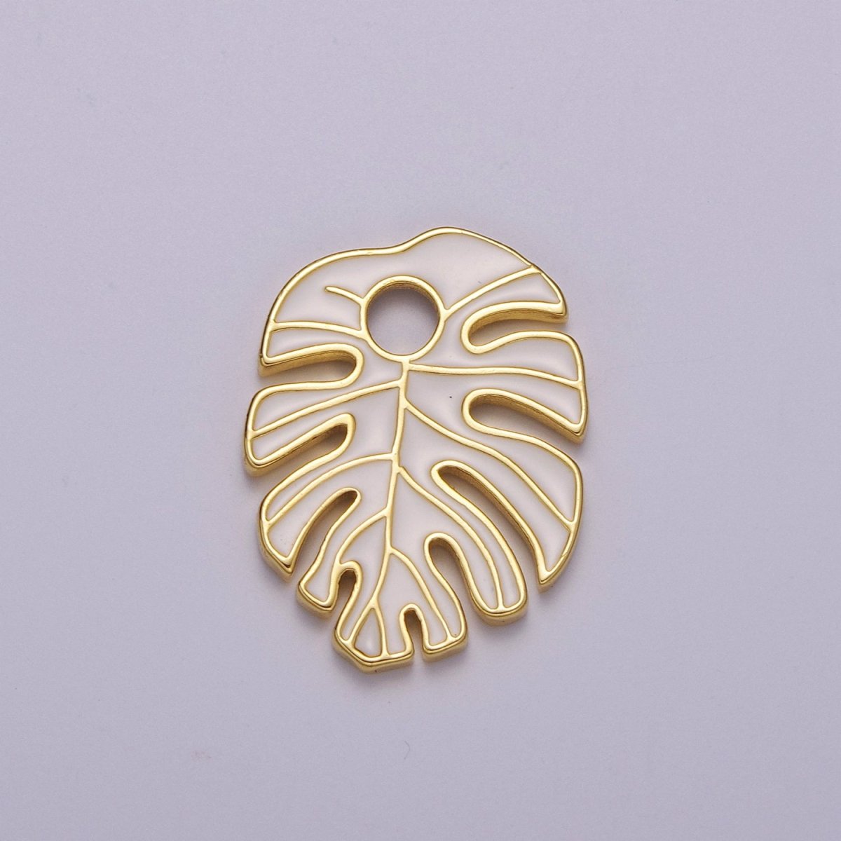 Colorful Enamel Tropical Monstera Leaf Plant Charm Necklace Bracelet Earring Pendant Gold Filled Leaf Nature Charm Large Leaf Charm M-790 - M-800 - DLUXCA
