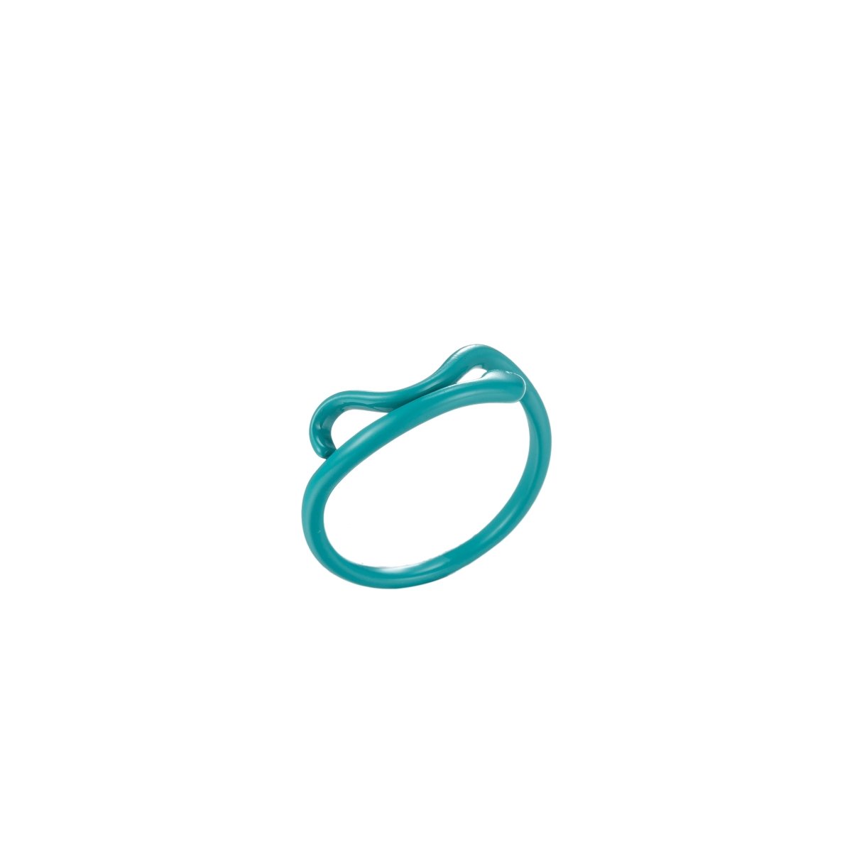 Colorful Enamel Twist Ring , Neon Color Ring , Enamel Ring Black Pink Teal White Yellow - DLUXCA