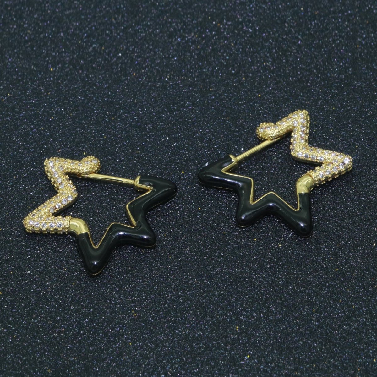 Colorful Hoop Earrings Star Shape Earrings for Women Teen Girls Trendy Y2k Earrings Cute Candy Micro Pave Hoop Earrings for Jewelry Gifts T-102 ~ T-111 - DLUXCA