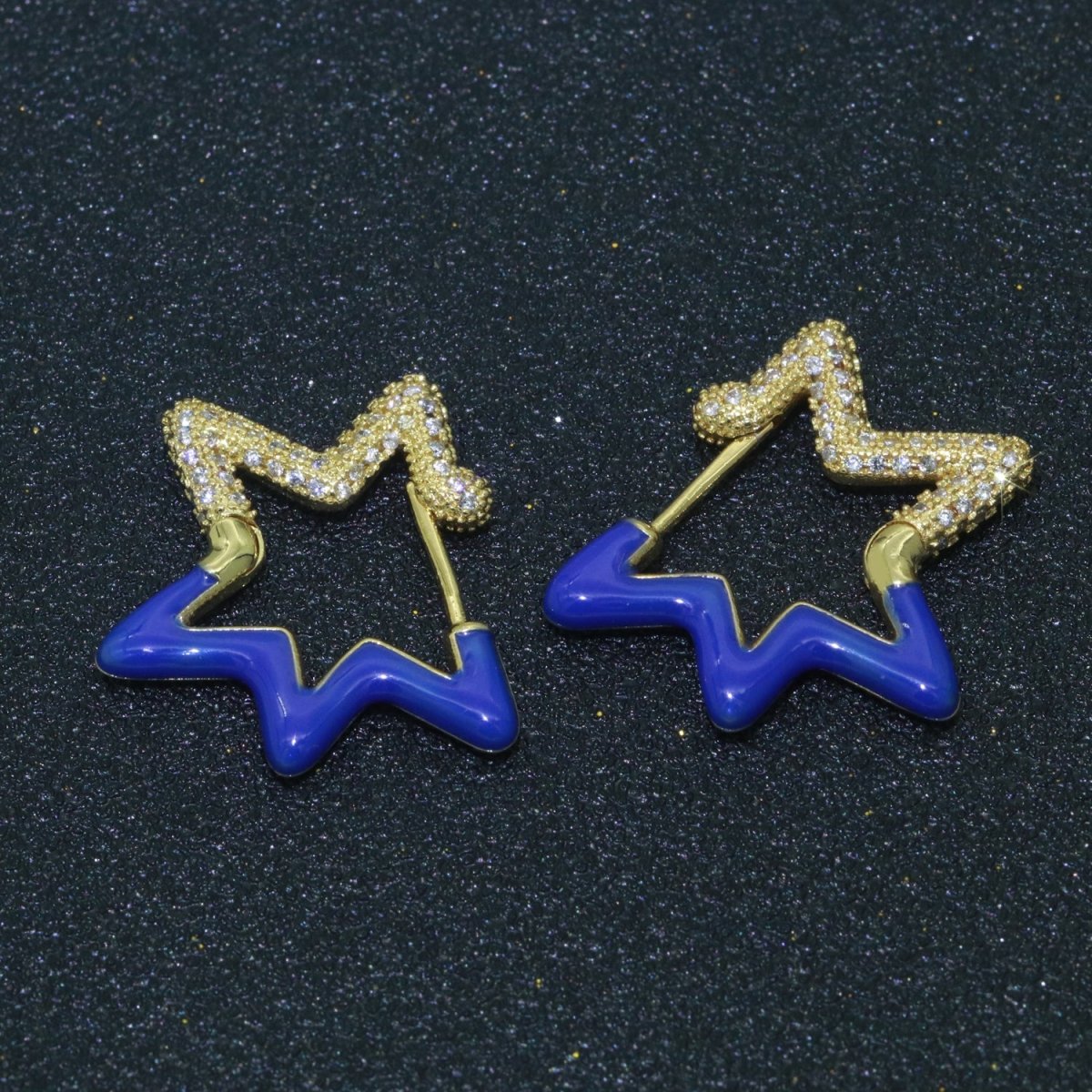 Colorful Hoop Earrings Star Shape Earrings for Women Teen Girls Trendy Y2k Earrings Cute Candy Micro Pave Hoop Earrings for Jewelry Gifts T-102 ~ T-111 - DLUXCA