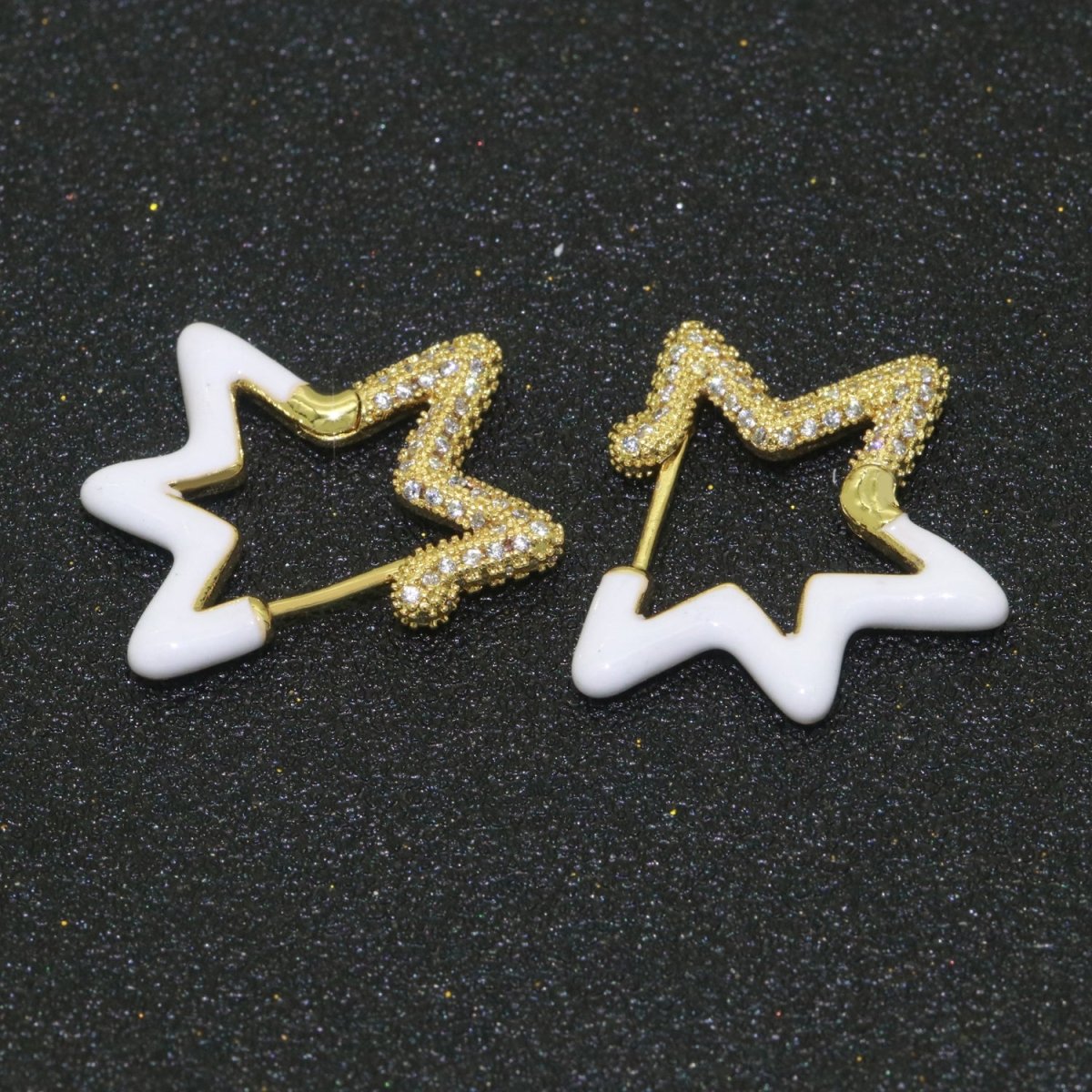 Colorful Hoop Earrings Star Shape Earrings for Women Teen Girls Trendy Y2k Earrings Cute Candy Micro Pave Hoop Earrings for Jewelry Gifts T-102 ~ T-111 - DLUXCA