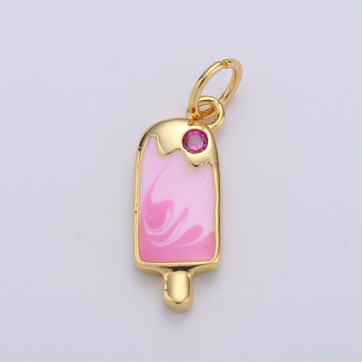 Colorful Ice Cream Charms Enamel Gold Plated for Bracelet Necklace Earring Component Summer Jewelry D-258 D-259 - DLUXCA