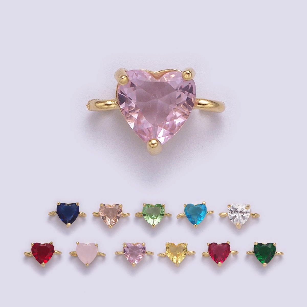 Colorful Little Heart Connectors Charms Mini Valentine Connectors Tiny Heart Charms Jewelry Supplies 10x7mm F-629~F-640 - DLUXCA