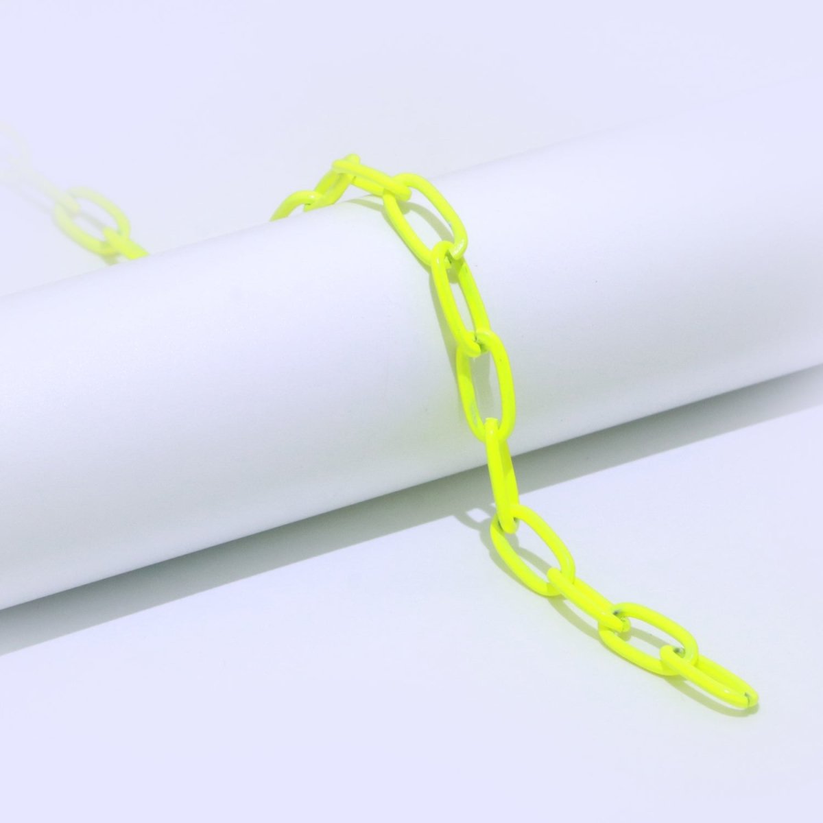 Colorful Paper Clip Chain Enamel Green, Yellow, Pink, Black, Orange, White, Purple Color for Necklace Bracelet | ROLL-576 - ROLL-585 Clearance Pricing - DLUXCA