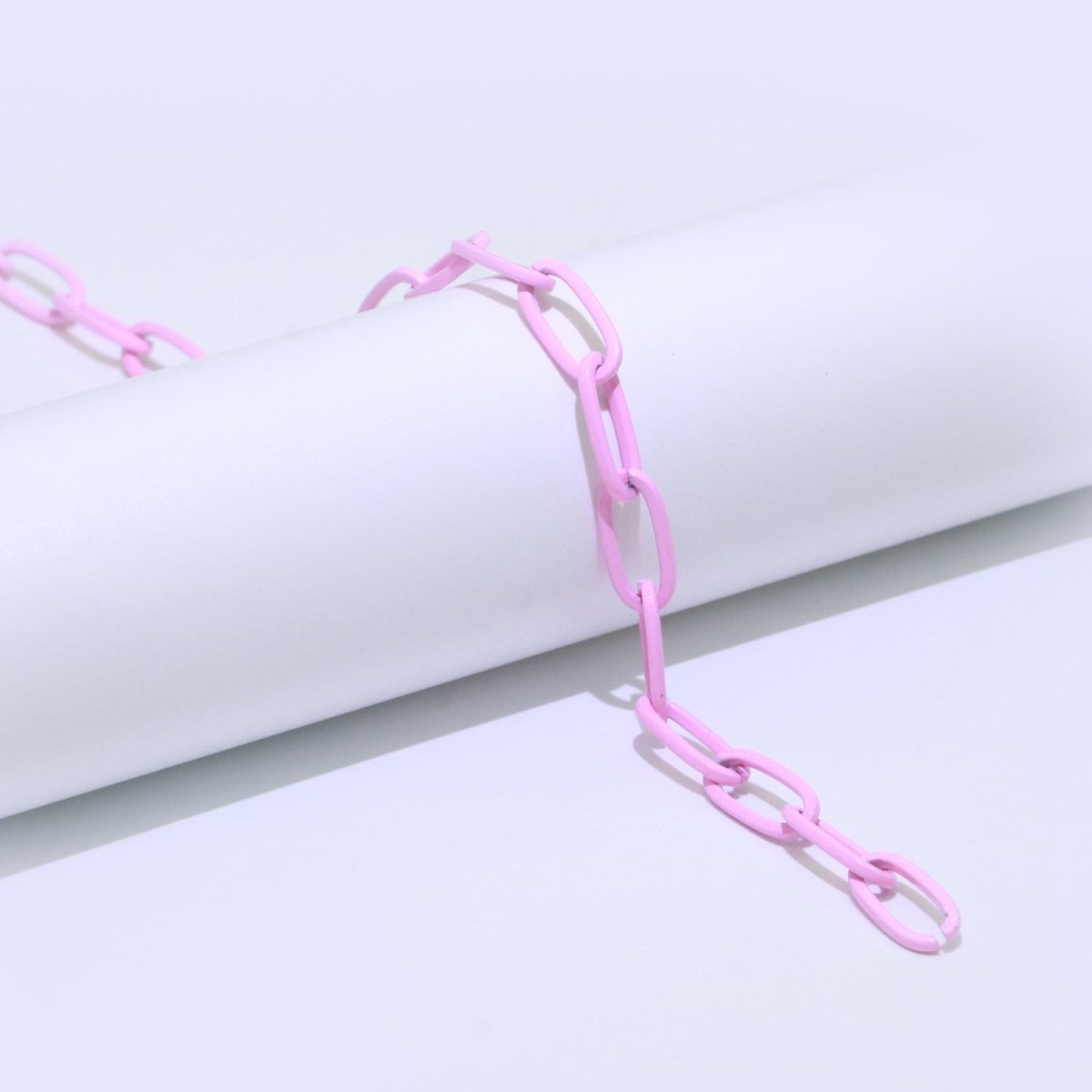 Colorful Paper Clip Chain Enamel Green, Yellow, Pink, Black, Orange, White, Purple Color for Necklace Bracelet | ROLL-576 - ROLL-585 Clearance Pricing - DLUXCA