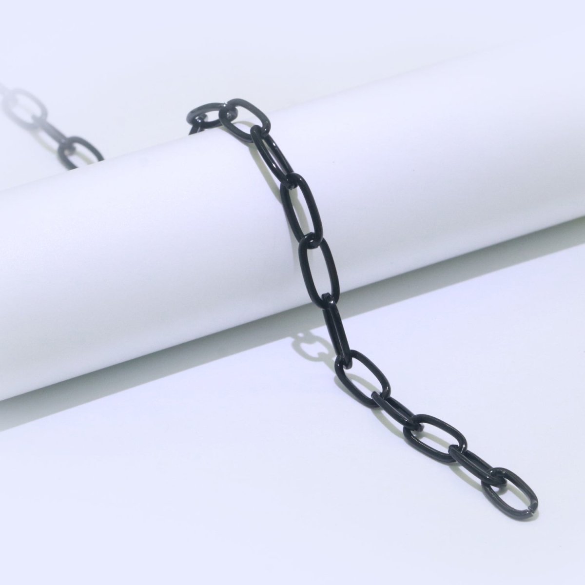 Colorful Paper Clip Chain Enamel Green, Yellow, Pink, Black, Orange, White, Purple Color for Necklace Bracelet | ROLL-576 - ROLL-585 Clearance Pricing - DLUXCA