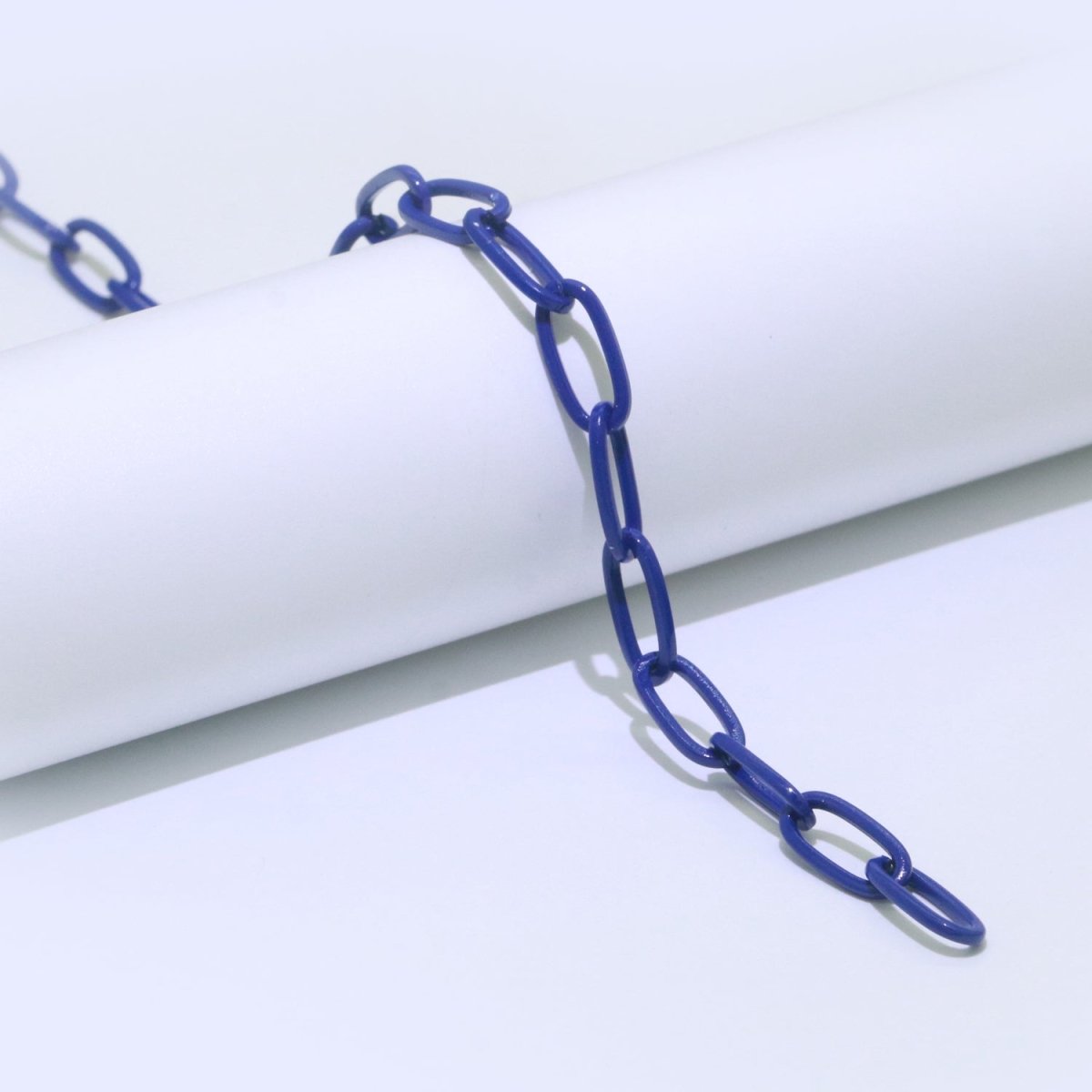 Colorful Paper Clip Chain Enamel Green, Yellow, Pink, Black, Orange, White, Purple Color for Necklace Bracelet | ROLL-576 - ROLL-585 Clearance Pricing - DLUXCA