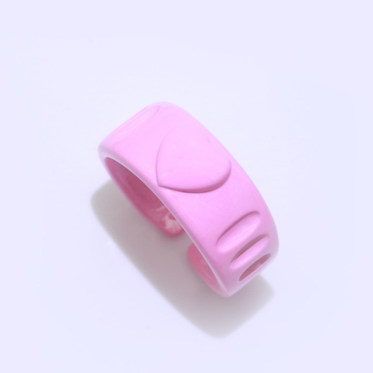 Colorful Resin Enamel Acrylic Ring Chunky Retro Rings Y2k Ring Heart Love Jewelry - DLUXCA