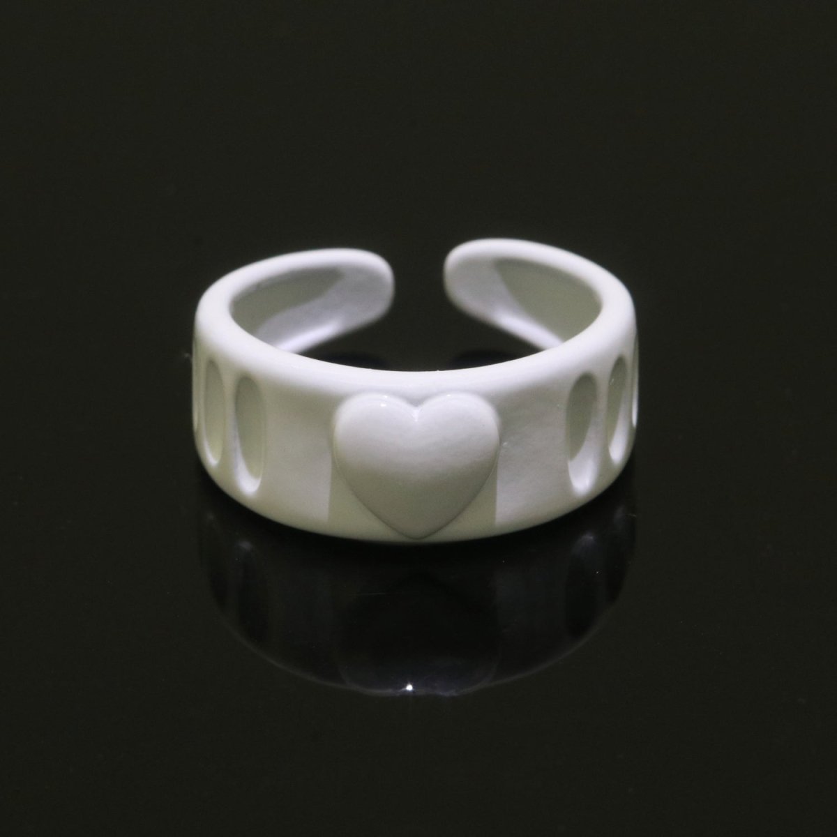 Colorful Resin Enamel Acrylic Ring Chunky Retro Rings Y2k Ring Heart Love Jewelry - DLUXCA