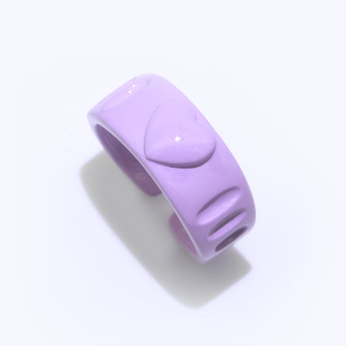 Colorful Resin Enamel Acrylic Ring Chunky Retro Rings Y2k Ring Heart Love Jewelry - DLUXCA