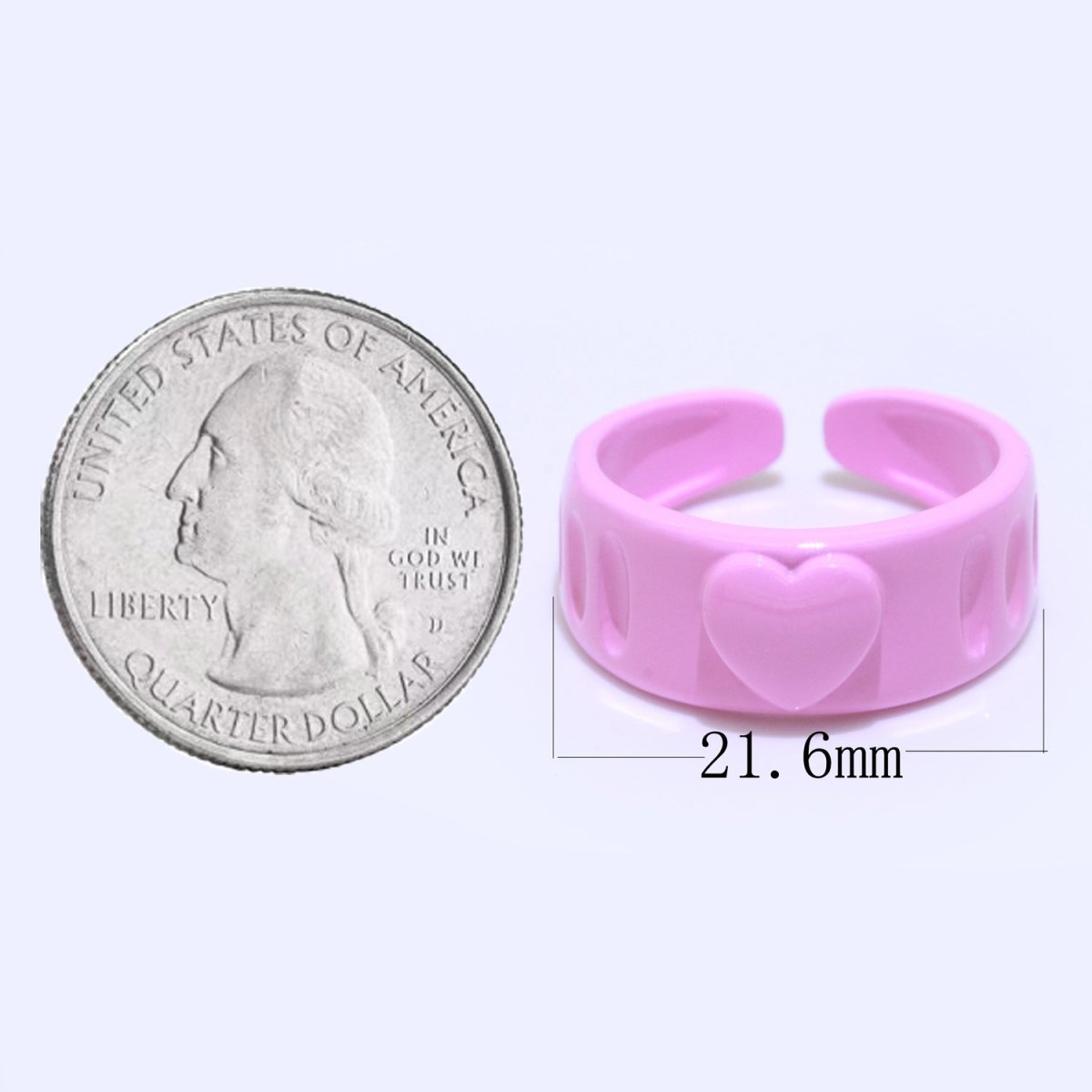 Colorful Resin Enamel Acrylic Ring Chunky Retro Rings Y2k Ring Heart Love Jewelry - DLUXCA