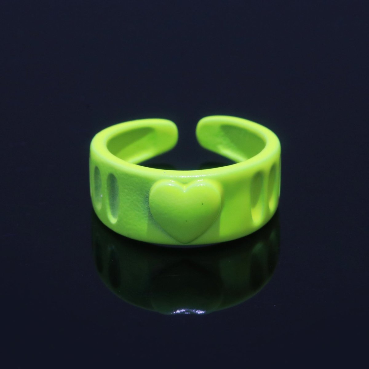Colorful Resin Enamel Acrylic Ring Chunky Retro Rings Y2k Ring Heart Love Jewelry - DLUXCA