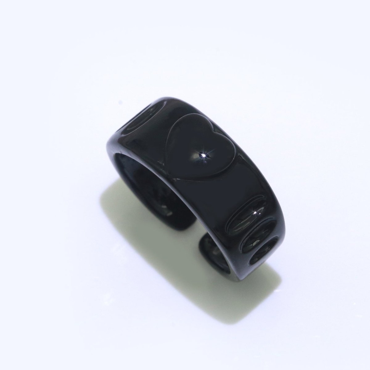 Colorful Resin Enamel Acrylic Ring Chunky Retro Rings Y2k Ring Heart Love Jewelry - DLUXCA