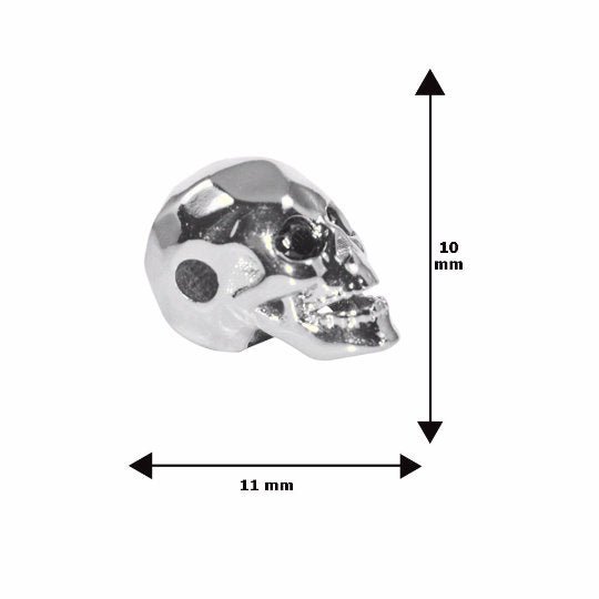 Copper Gold Filled Death Skull Head Design, Bead Making, Jewelry Bracelet Making Spacer Connector Charm for Halloween, Day of the Death, B-155 - DLUXCA