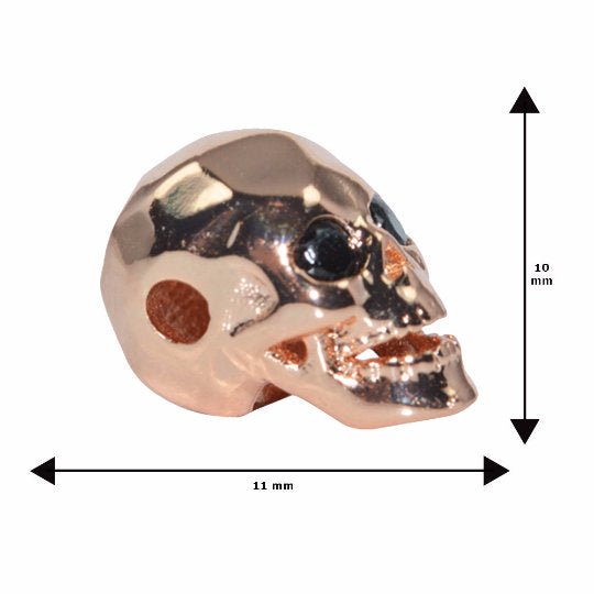 Copper Gold Filled Death Skull Head Design, Bead Making, Jewelry Bracelet Making Spacer Connector Charm for Halloween, Day of the Death, B-155 - DLUXCA