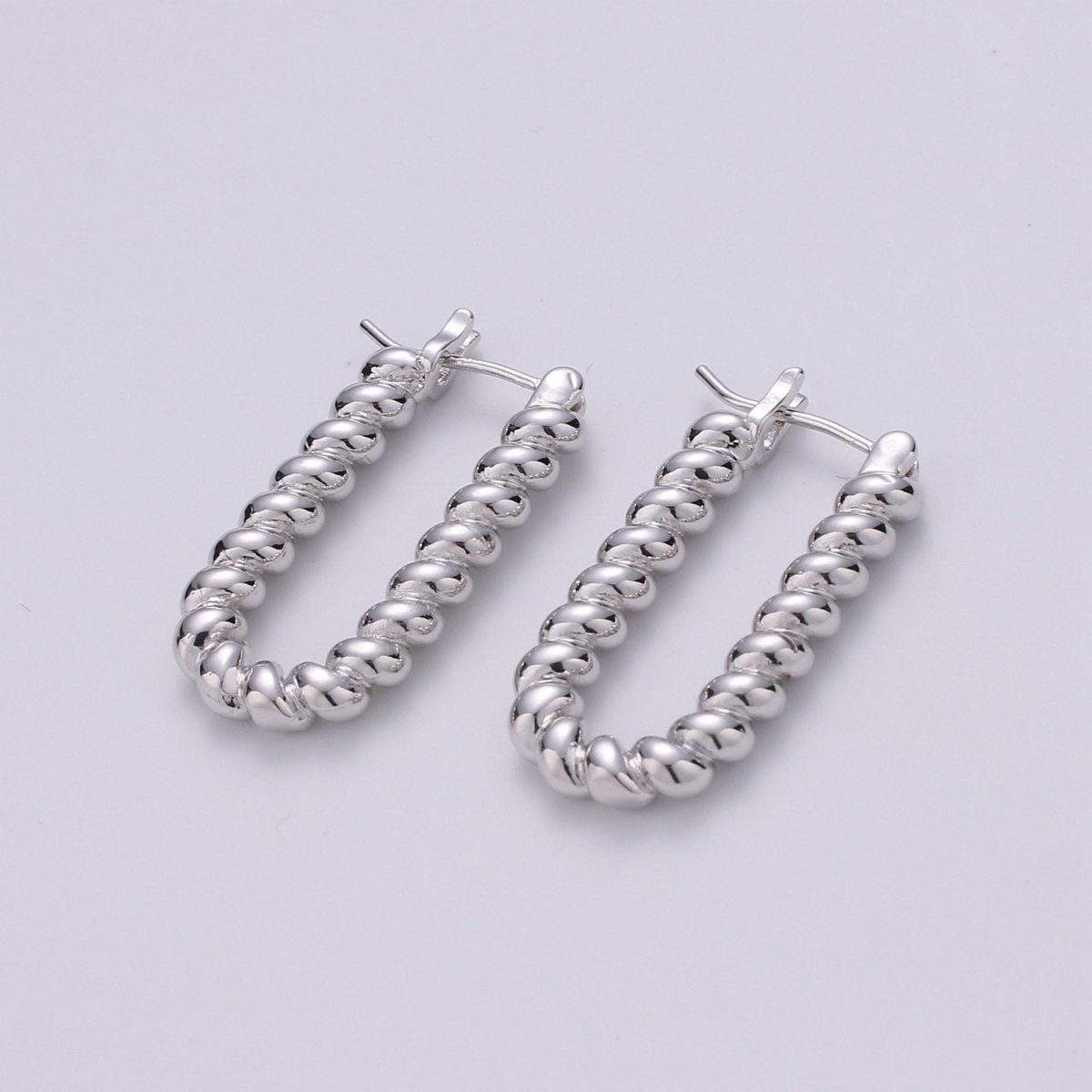 Croissant Earrings, Thick Gold Hoops,Twisted Curved Hoop, Gold Twisted Hoop Earring, Thick Hoop Earring, Gold Chunky Hoop, Thick Gold Hoop Q-150 Y-042 - DLUXCA