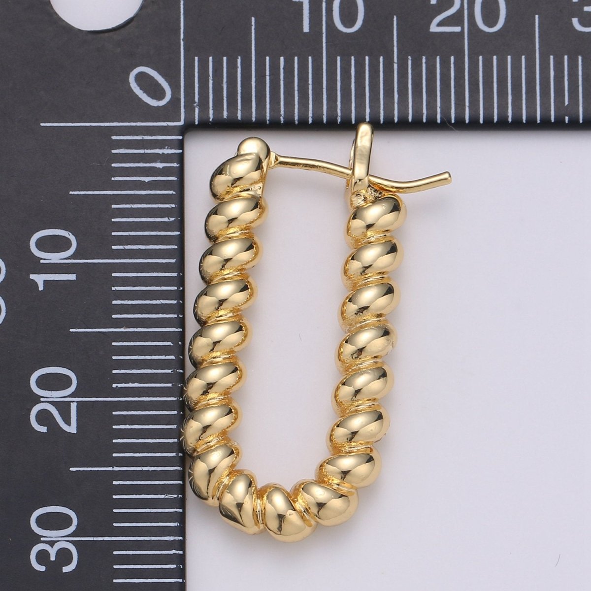 Croissant Earrings, Thick Gold Hoops,Twisted Curved Hoop, Gold Twisted Hoop Earring, Thick Hoop Earring, Gold Chunky Hoop, Thick Gold Hoop Q-150 Y-042 - DLUXCA
