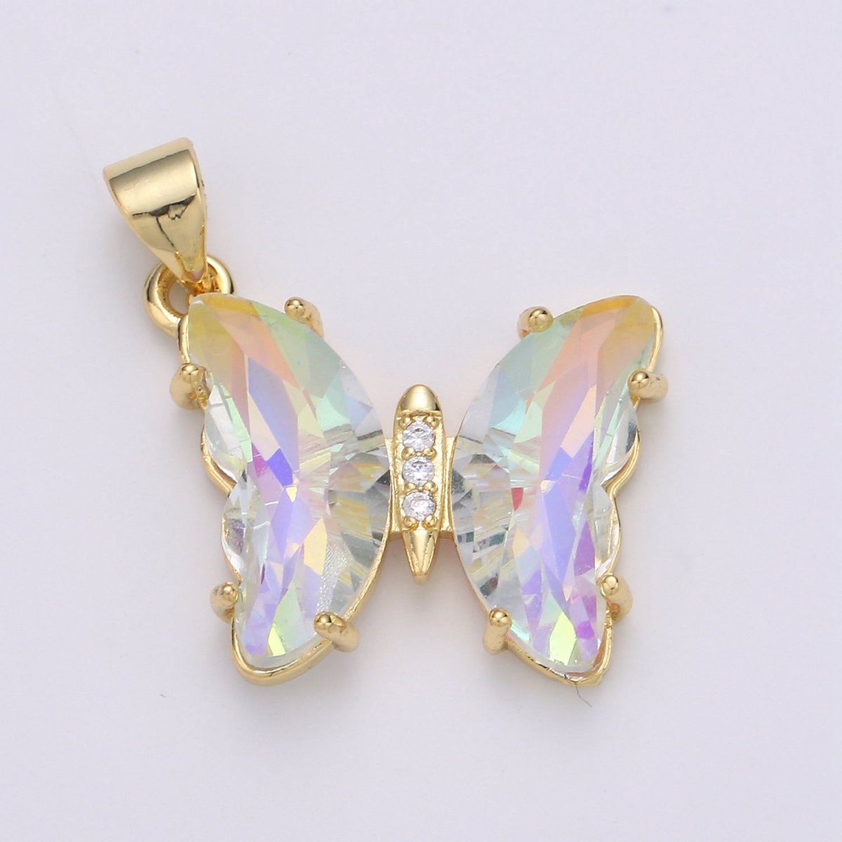 Crystal Gold Filled Butterfly Pendants J-232-J-234 - DLUXCA