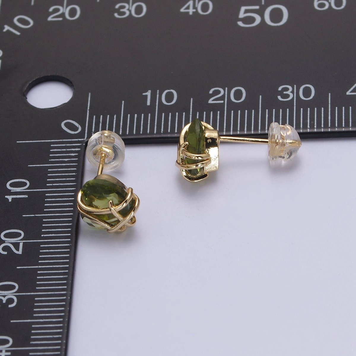 Crystal Heart Cubic Zirconia Wire Wrap Dainty Valentine Stud Earrings | T-320 ~ T-331 - DLUXCA