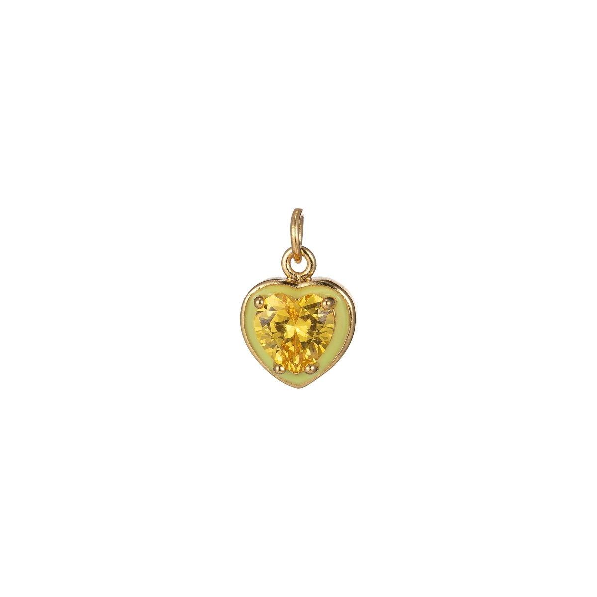 Crystal Heart Gold Filled Charm M-247-M-254 - DLUXCA