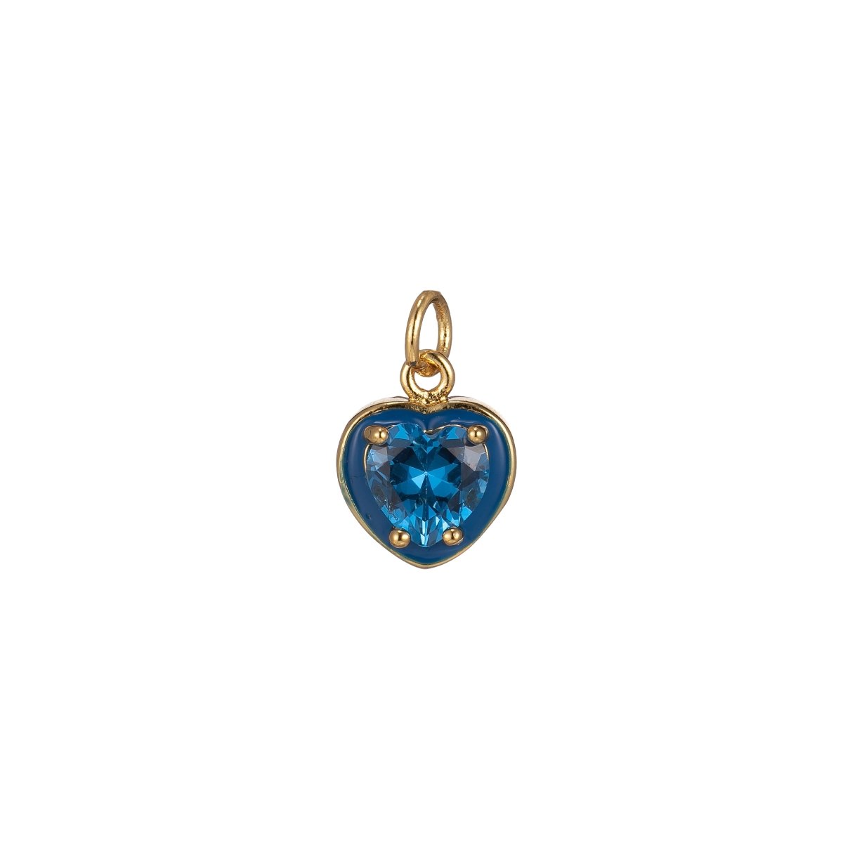Crystal Heart Gold Filled Charm M-247-M-254 - DLUXCA
