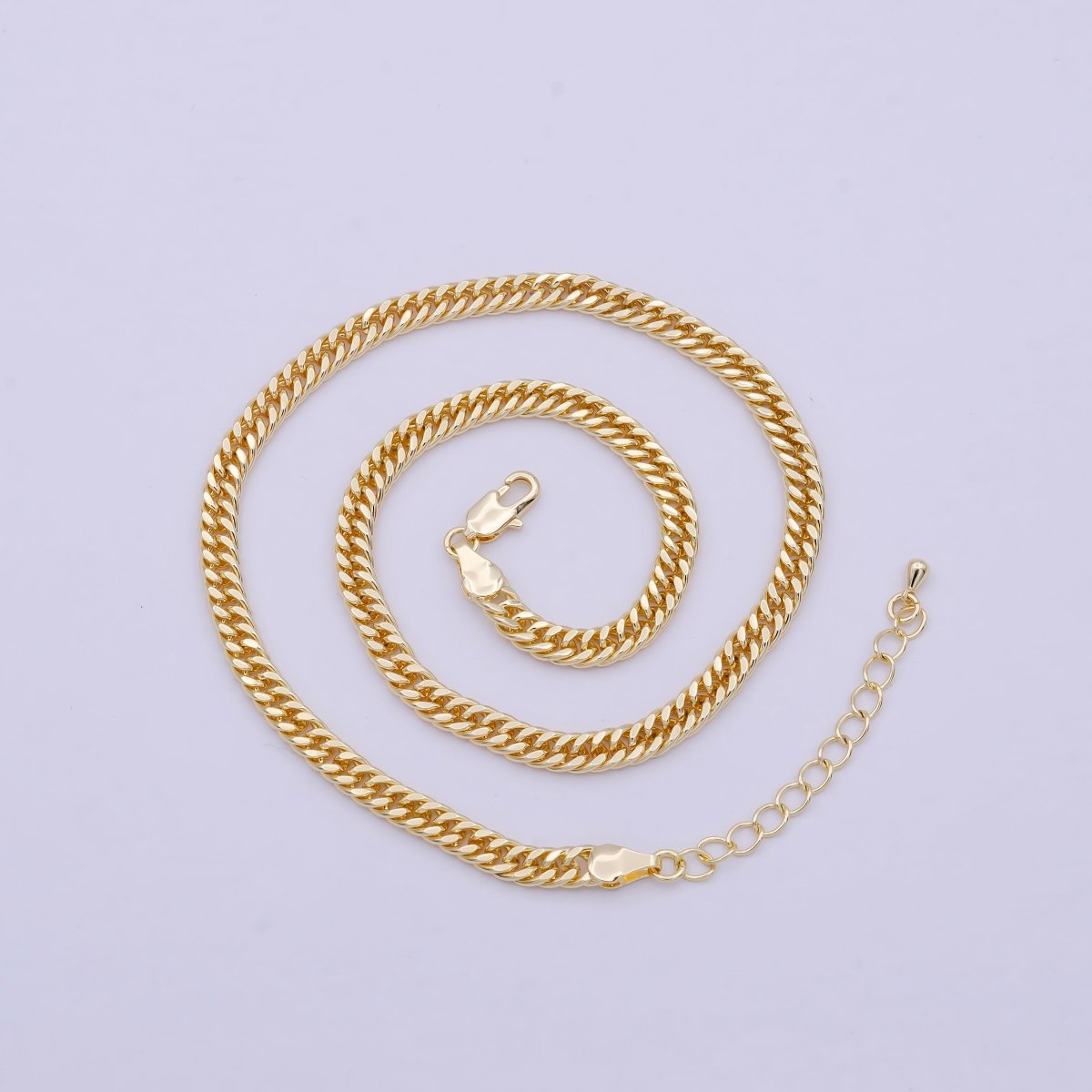 Cuban Chain Necklace, Thick Gold Chain Necklace 5mm Chain Necklace, Jewelry for Men and Women, Curb Chain Necklace Statement Jewelry | WA-828 Clearance Pricing - DLUXCA