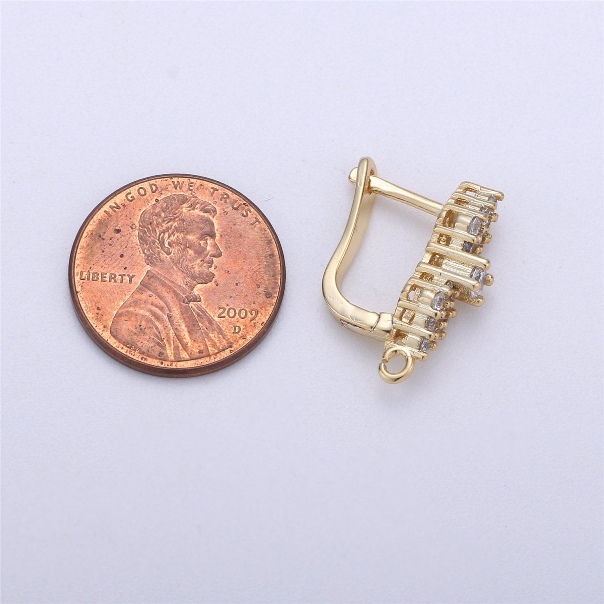 Cubic 14k Gold Filled one touch w/ open link Lever back earring making, 20x15 mm, Nickel free Lead Free for Earring Charm Making Findings K-313 - DLUXCA